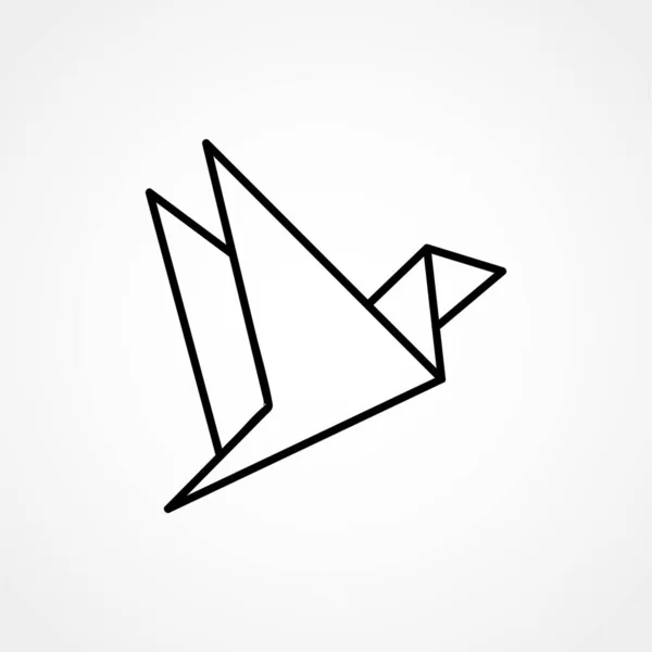 Иконка Тонкой Линии Оригами Белом Фоне — стоковый вектор