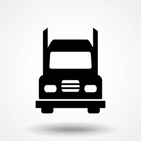 Camión Silueta Icono Simple Sobre Fondo Blanco Transporte Terrestre Ilustración — Vector de stock