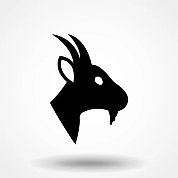 Silhouette Chèvre Logo Monochrome — Image vectorielle