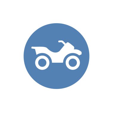 ATV ön görünümü izole vektör off-road motosiklet işareti beyaz arkaplan üzerinde.