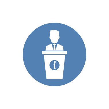 Bilgi masası simgesi. Düz vektör illüstrasyonu EPS 10