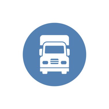 Beyaz arkaplanda basit bir simge silueti. Yer nakliyesi. Vektör illüstrasyonu.