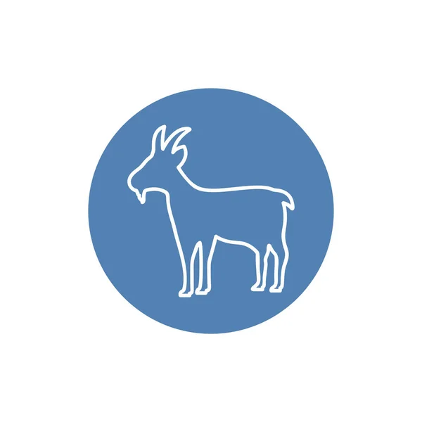 Goat Linear Icon Modern Outline Goat Logo Concept White Background — Stock Vector