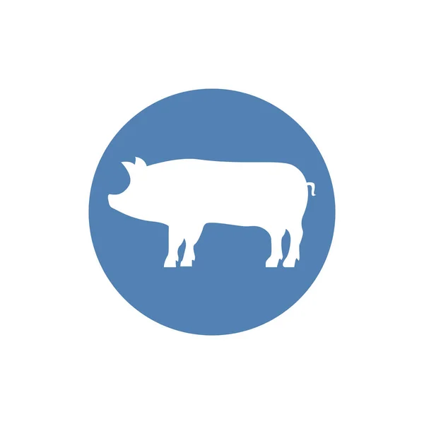 Ícone Simples Porco Ilustração Vetorial Plana Eps —  Vetores de Stock