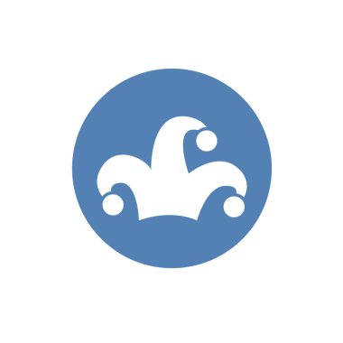 Soytarının başlık simgesi beyaz arkaplanda izole edilmiş basit bir şekilde. Şapka sembolü stok vektör illüstrasyonu.