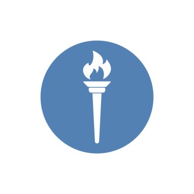 Beyaz arkaplanda meşale simgesi Vektör İllüstrasyonu.