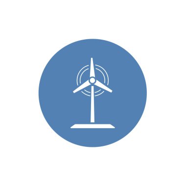 Yel değirmeni ikonu, türbinler. logo tasarımı şablon vektör çizimi