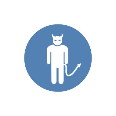 Şeytan iblis din trident siluet antik mitoloji. Vektör çizim.