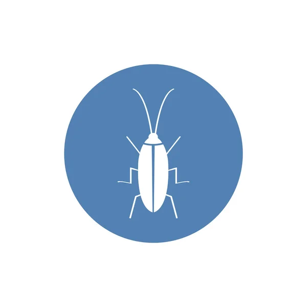 Icono Glifo Cucaracha Símbolo Silueta Espacio Negativo Ilustración Aislada Vectorial — Vector de stock