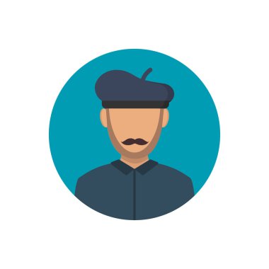 Ressam, sanatçı ikonu. Beyaz arkaplanda düz vektör çizimi. EPS 10