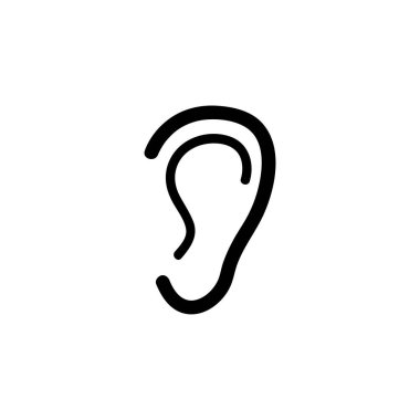 Kulak simgesi. Beyaz arkaplanda düz vektör çizimi. EPS 10