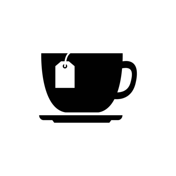 Ένα Φλιτζάνι Τσάι Επίπεδη Διανυσματική Απεικόνιση Λευκό Φόντο Eps — Διανυσματικό Αρχείο