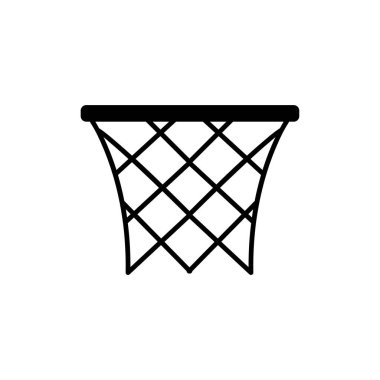 Basketbol yüzüğü simgesi, siluet, beyaz arkaplanda logo