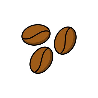 Beyaz arkaplanda kahverengi kahve çekirdeği simgesi.