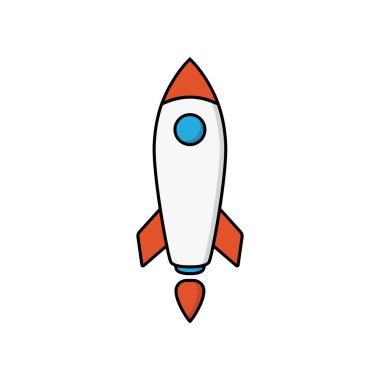 Renkli İşletme simgesini başlat. Vektör roketi başlatma başlatılışı