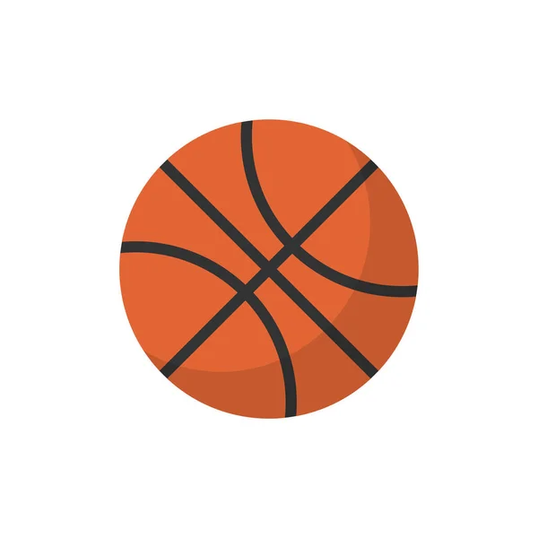 Basketbal Plochá Ikona Sport Hra Vektorová Grafika Barevný Pevný Vzor — Stockový vektor