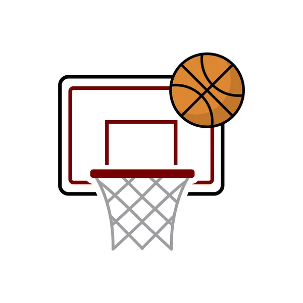 橙色篮子球矢量图标 移动概念和网页设计的平面标志 篮球和篮筐图标 标识图解 — 图库矢量图片