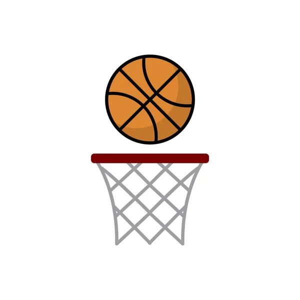 オレンジバスケットボールベクトルアイコン モバイルコンセプトとウェブデザインのためのフラットサイン バスケットボールボールとフープのアイコン シンボル ロゴイラスト — ストックベクタ