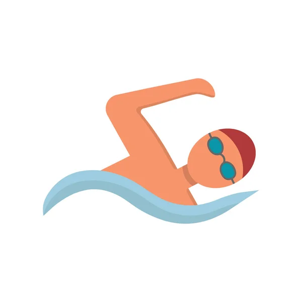 Schwimmen Icon Logo Flaches Design Stil Moderne Vektorillustration — Stockvektor