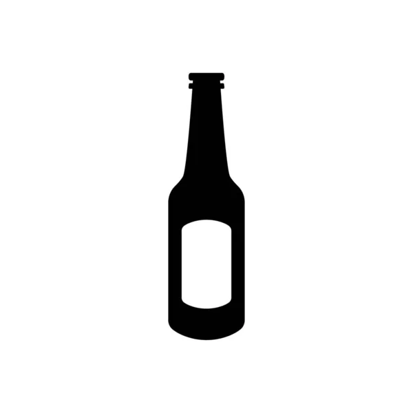 Ícone Gráfico Garrafa Cerveja Garrafa Cerveja Sinal Preto Isolado Fundo — Vetor de Stock