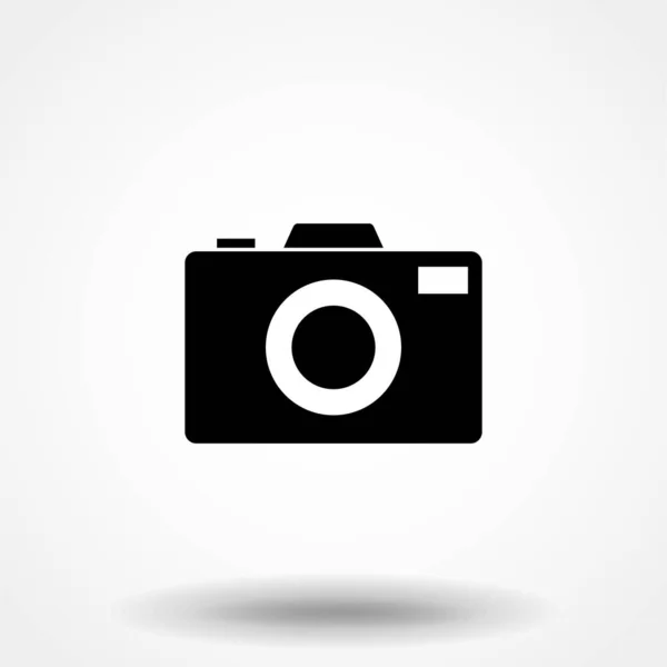 Camera Icon Trendigen Flachen Stil Isoliert Auf Grauem Hintergrund Kamerasymbol — Stockvektor