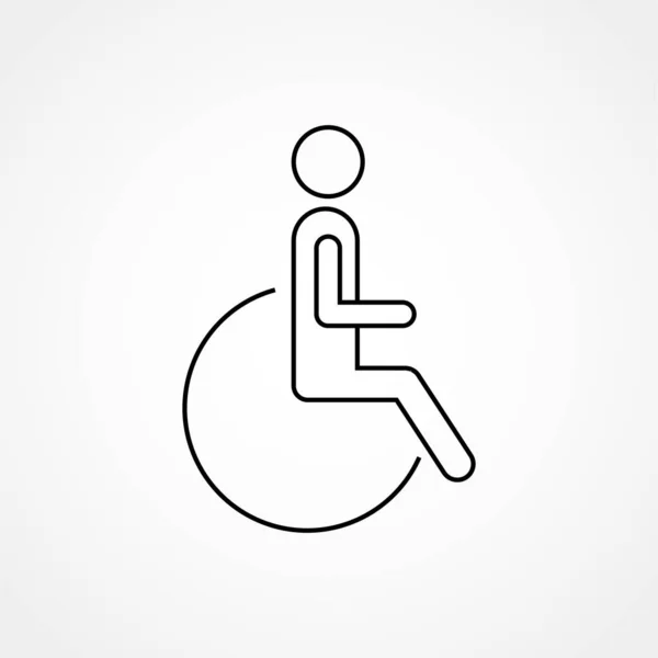 Disabled Icon Trendy Modern Flat Linear Vector Disabled Icon White — Stock Vector