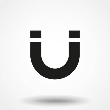 Beyaz arkaplanda mıknatıs vektör simgesi. Çekim ikonu. Magnet simge klipsi sanatı.