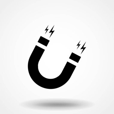 Beyaz arkaplanda mıknatıs vektör simgesi. Çekim ikonu. Magnet simge klipsi sanatı.