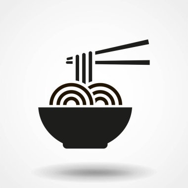 Çubuklu erişte kasesi, vektör çizimi.