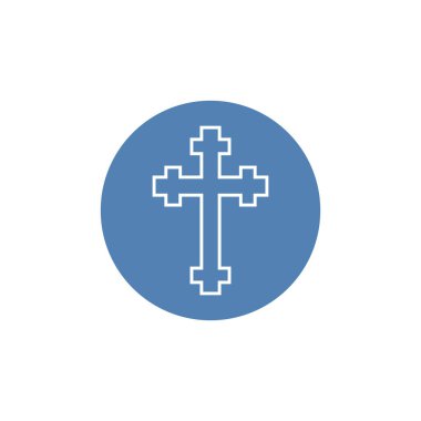 Haçın vektör illüstrasyonu. Din ikonu. Siluet. Düz biçim.