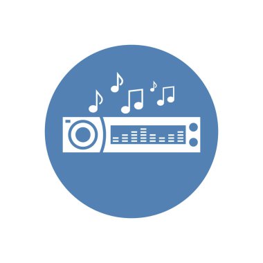 Araba telsizi ikonu. Grafik ve web tasarımı için basit vektör çizimi.