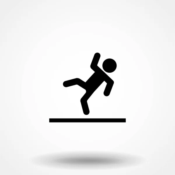 Slippery Icono Vector Camino Suelo Sobre Fondo Blanco Caída Peligro — Vector de stock