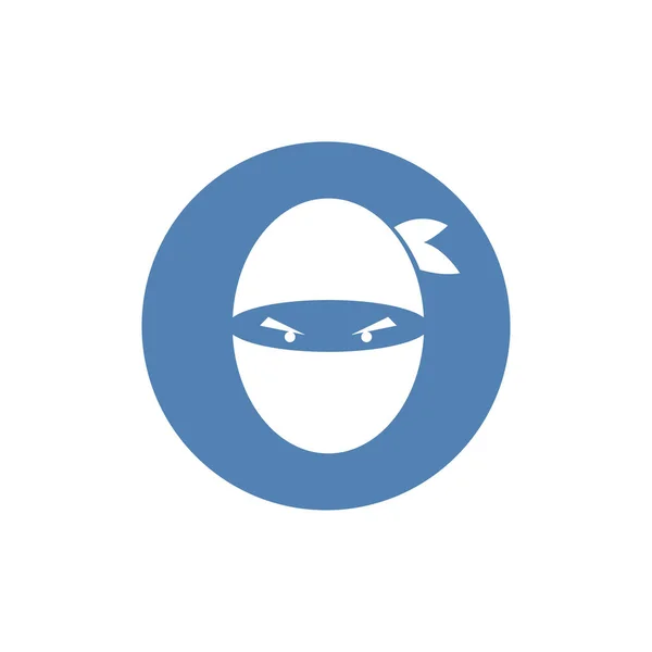Ninja Krijger Icoon Simpel Serieus Ninja Hoofdlogo — Stockvector