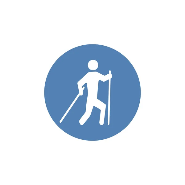 Ikonen Für Gesundheit Und Fitness Ikone Für Nordic Walking — Stockvektor