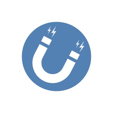 Beyaz arkaplanda mıknatıs vektör simgesi. Çekim ikonu. Magnet simge klipsi sanatı.