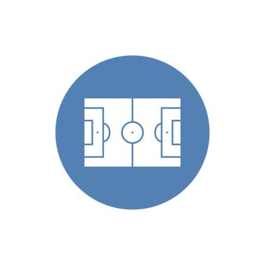 Düz Stil Vektörlü Futbol Sahası Simgesi. Futbol Sahası Simgesi Vektör İllüstrasyonu.