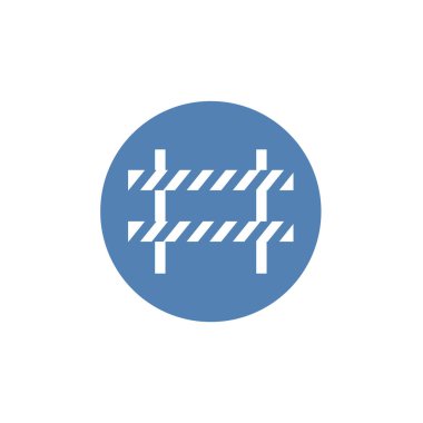 Yol bariyeri simgesi. Beyaz arkaplanda Vektör Resimleri