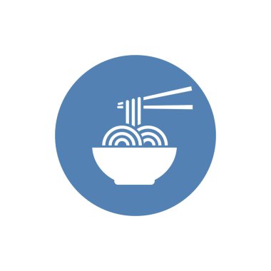 Çubuk ikonlu erişte kasesi. Grafik ve web tasarımı için basit vektör çizimi.