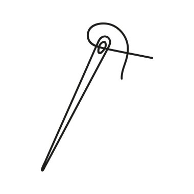 Tek gri renkte iğne simgesi. Moda endüstrisi terzi terzisi. Sembol, logo illüstrasyonu.