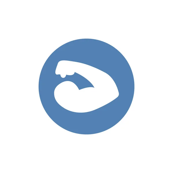 Bizeps Mann Symbol Stärke Symbol Musle Übung Turnhalle Logo — Stockvektor