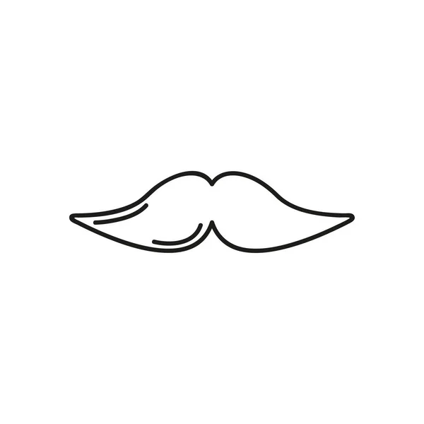 Mustache Lijn Pictogram Schets Vector Teken Lineaire Stijl Pictogram Geïsoleerd — Stockvector