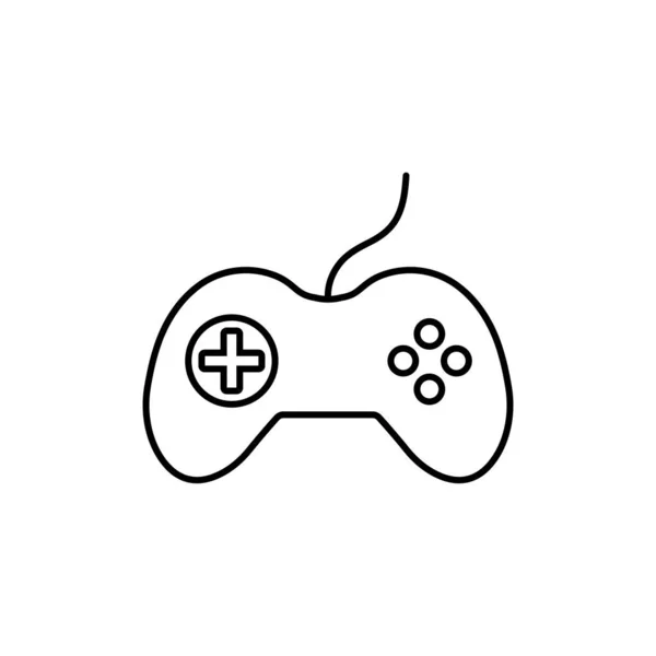 ゲームコントローラーラインアイコン ウェブサイトのデザインやモバイルアプリのための高品質の黒アウトラインピクトグラム 白い背景のベクトルイラスト — ストックベクタ