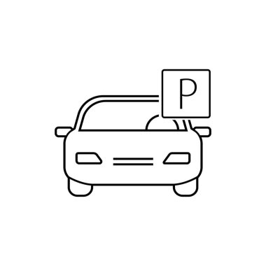 Araba park etme ikonu. Web tasarımı, mobil uygulama.