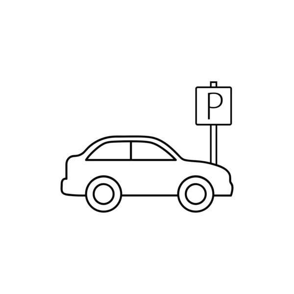 Parkeerlijn Pictogram Webdesign Mobiele App — Stockvector