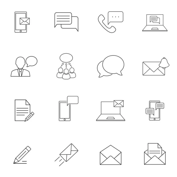 Simple Set Message Related Vector Line Icons Contains Icons Conversation — Stock Vector