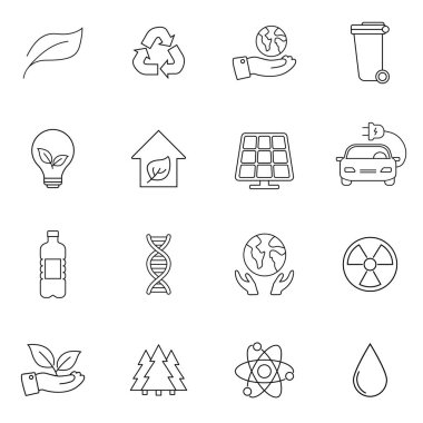 Beyaz arkaplanda ekoloji sembolü simgesi. Sembol, logo illüstrasyonu.