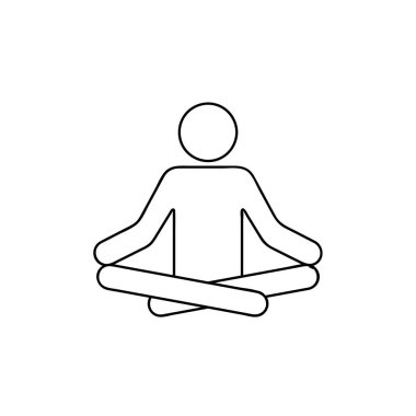 Ağ ve mobil modern minimalist düz tasarım için yoga egzersiz ikonu. Sembol, logo çizimi. Vektör grafikleri