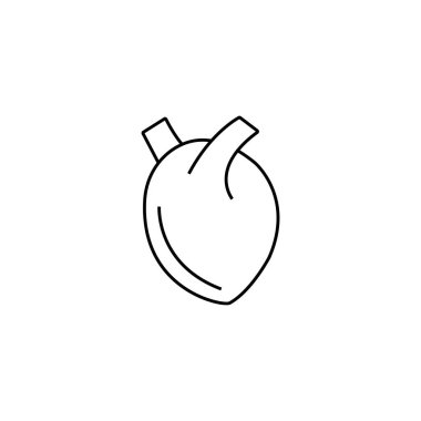 Web ve mobil, modern minimalist düz tasarım için kalp ikonu ince çizgi. Sembol, logo çizimi. Vektör grafikleri