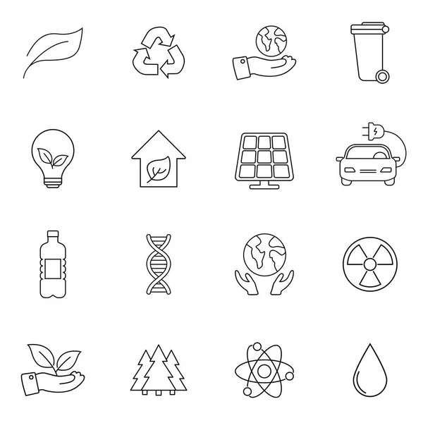 Значок Лінії Символів Екології Білому Тлі Символ Ілюстрація Логотипу — стоковий вектор