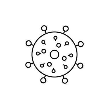 Coronavirus Bakteri Hücre Simgesi, 2019-nCoV Roman Coronavirus Bakterisi. İzole Vektör Simgesi
